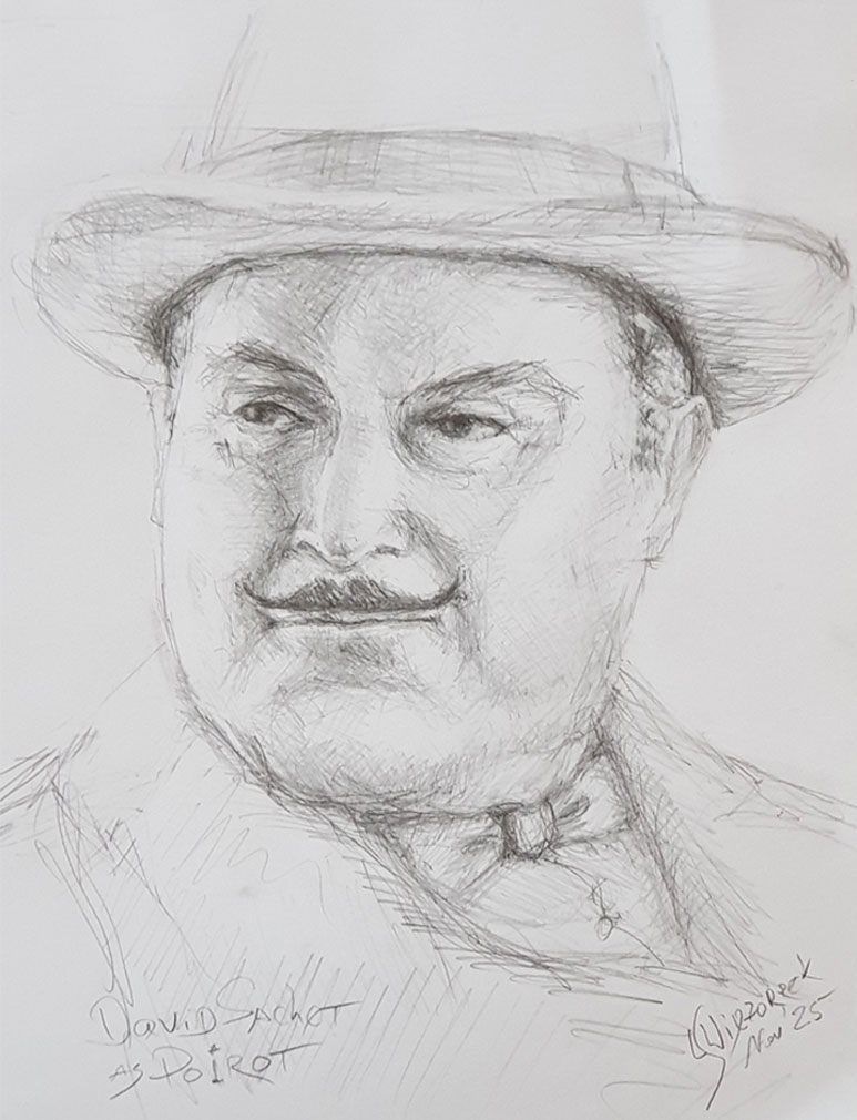 David Suchet (alias Poirot) - Bleistift auf Papier